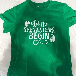 Let the Shenanigans Begin Green Kids Tee